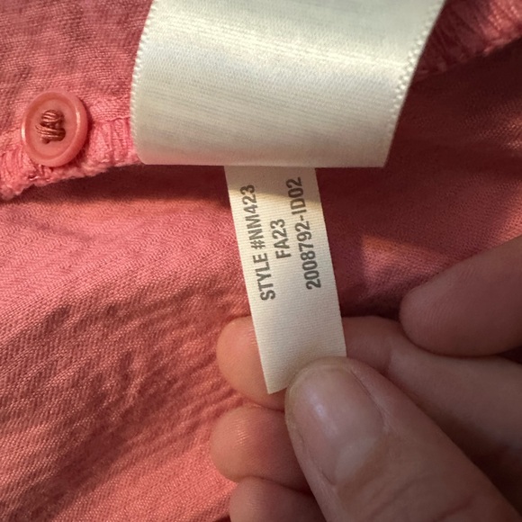 Madewell Variegated Corduroy Button-Up Shirt Pink Size XS - Picture 6 of 6